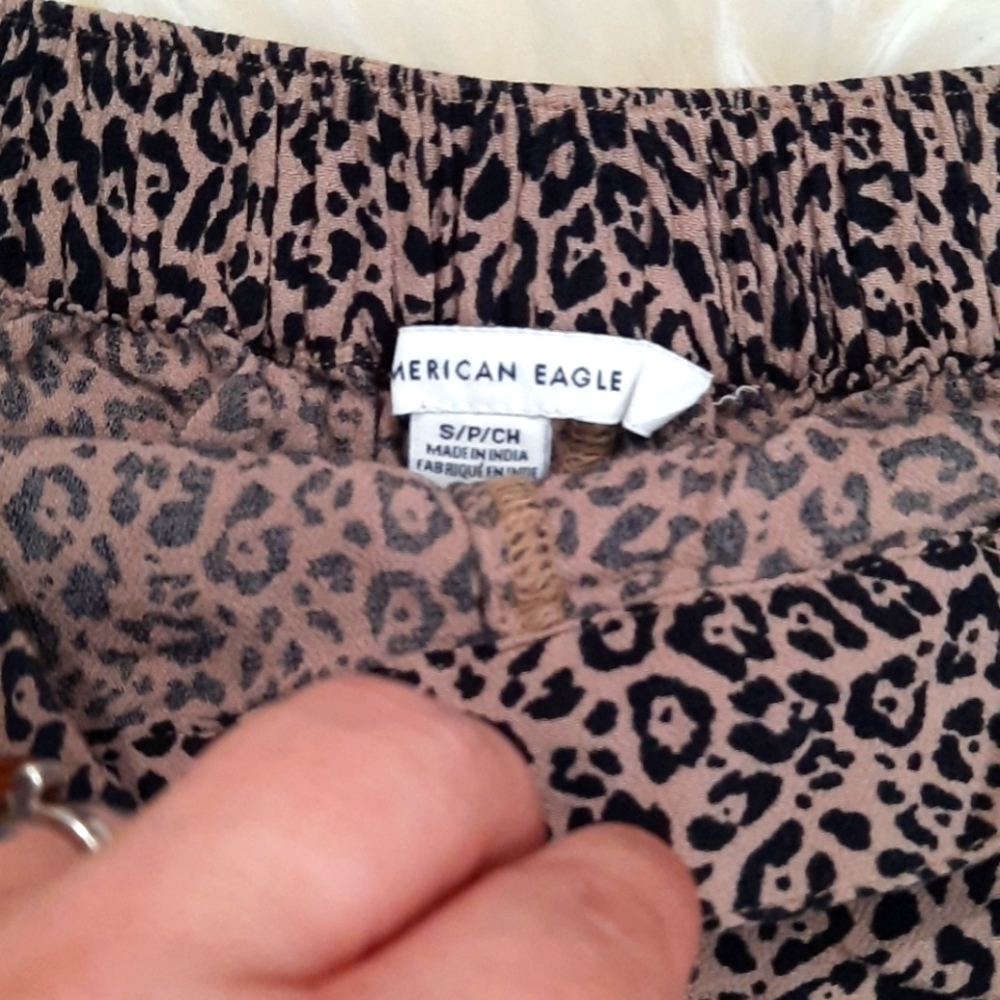 American Eagle Leopard Flat Front Shorts - Picture 2 of 3